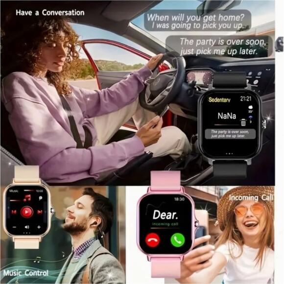 G309 eLuxPro HD Smart Watch Wireless Call 100 Fitness Modes Voice Assistant NWT - Picture 3 of 8